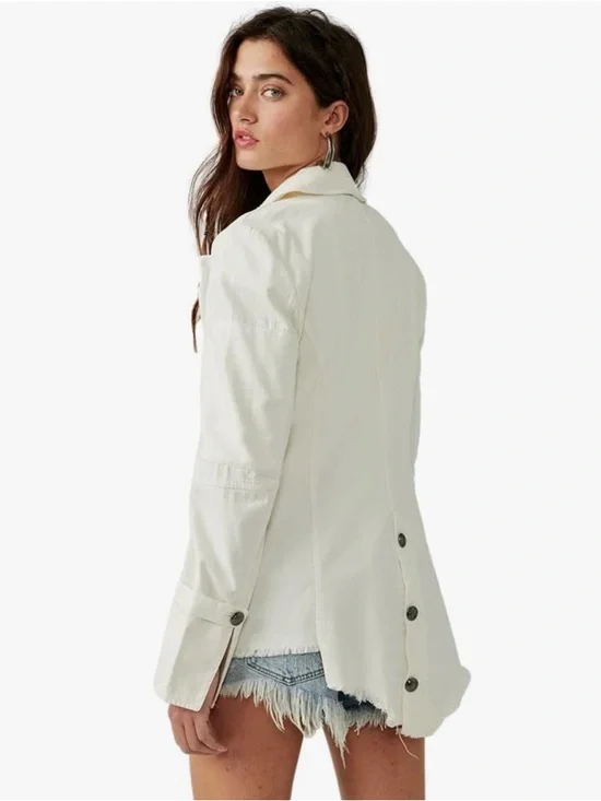 Free People Cotton Asymmetrical-Hem Harlow Blazer - Picture 2 of 16